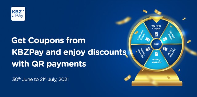 Get coupons from KBZPay and enjoy discounts with QR payments