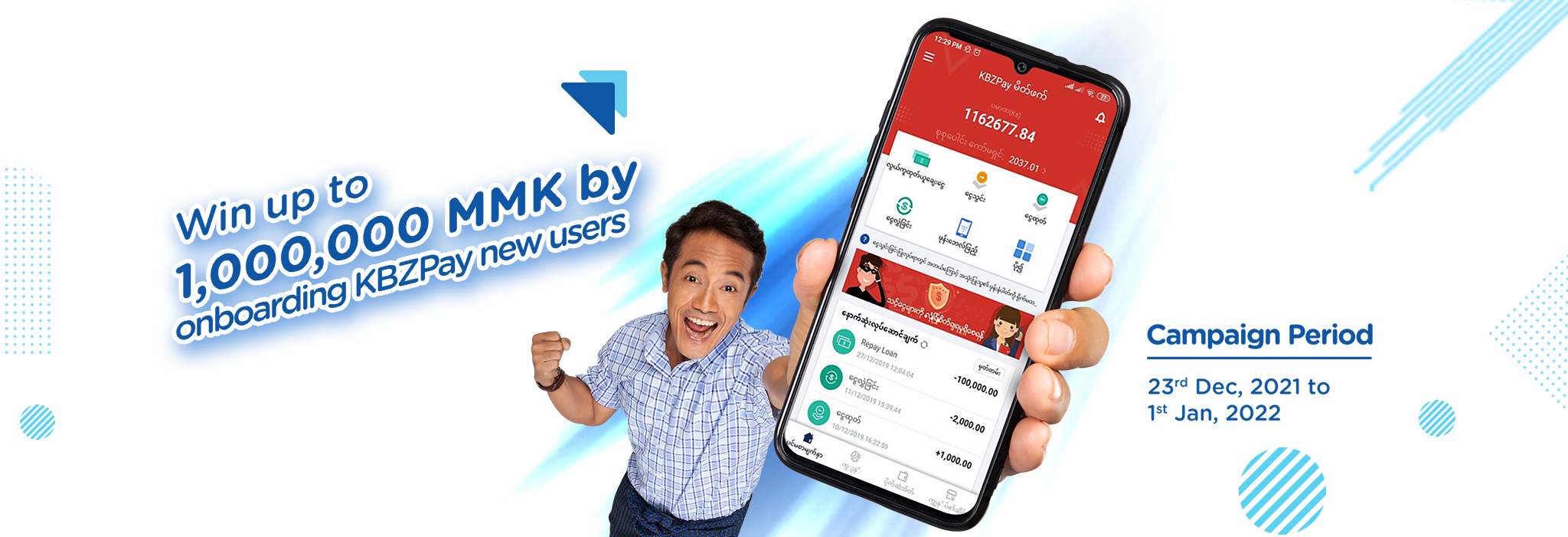 Win up to 1,000,000 MMK by onboarding KBZPay new users
